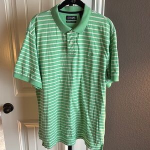 Chaps Green and White Polo Shirt